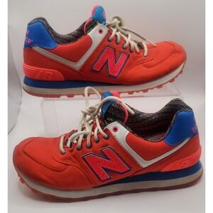 New Balance 574 Street Beat Women's Sz 8 Red, Pink Blue Running Shoes WL574SBD